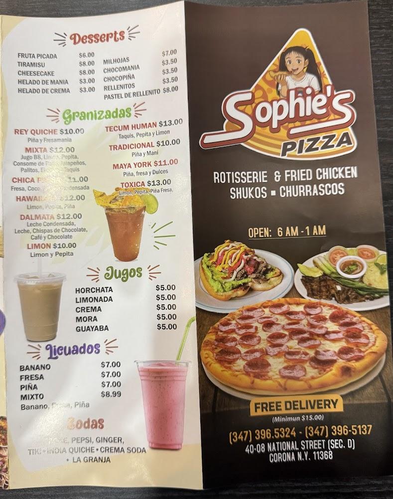 EL QUETZALITO SOPHIES RESTAURANTE & PIZZERIA Menu image 3